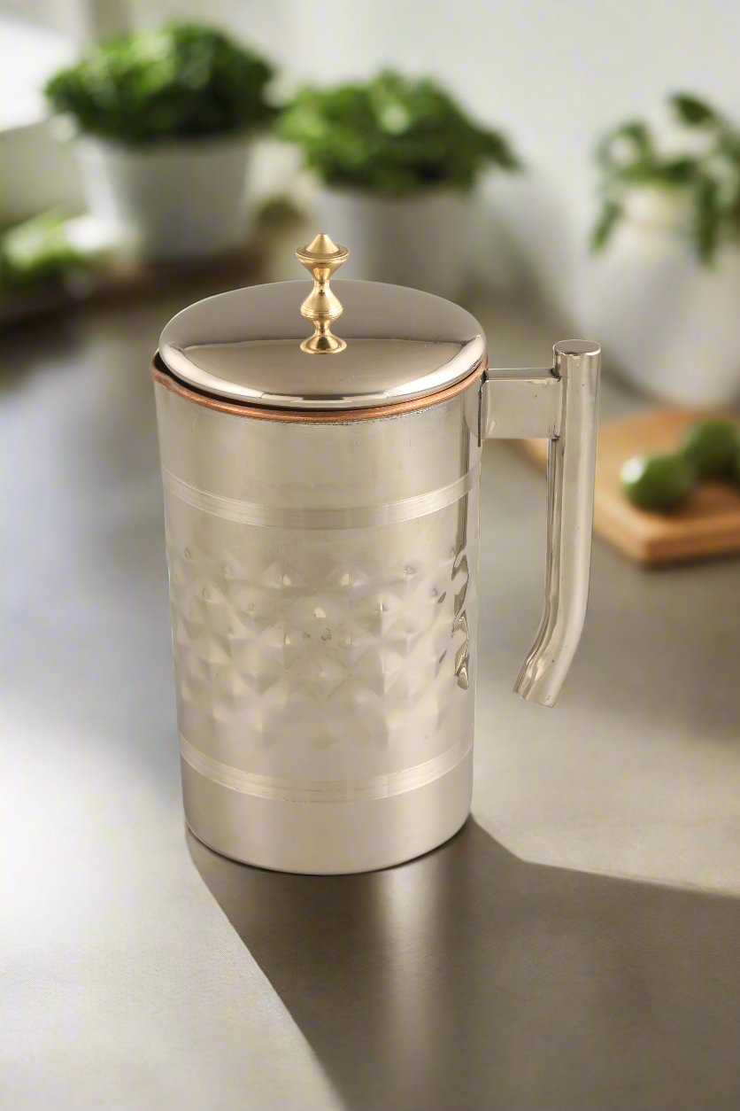 Classical Jug Steel Copper Mirror Line Diamond