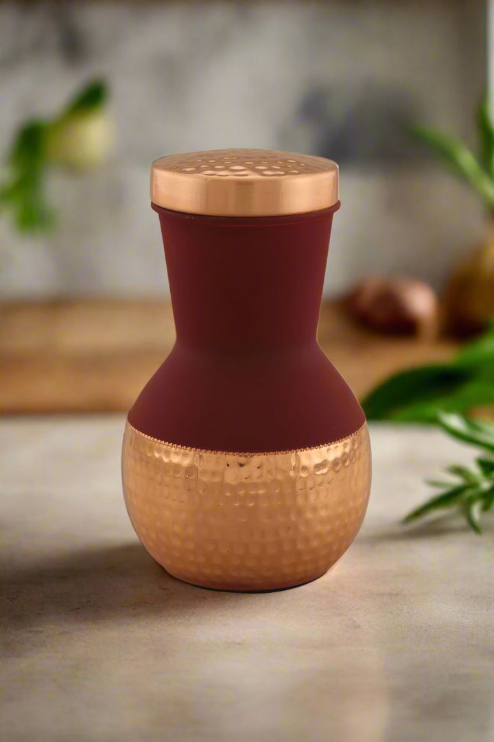 Copper Damru Pot Cherry Red