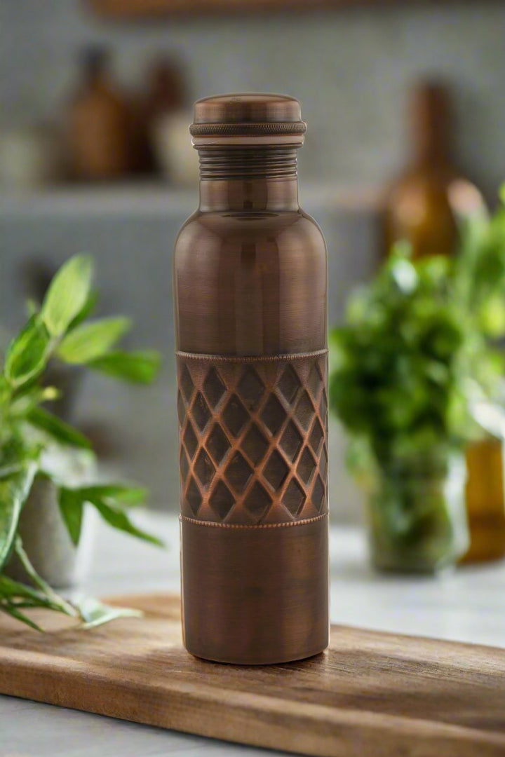 Antique Punched Half Copper Bottle