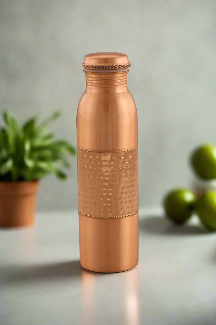 Aqua Hammered Copper Bottle