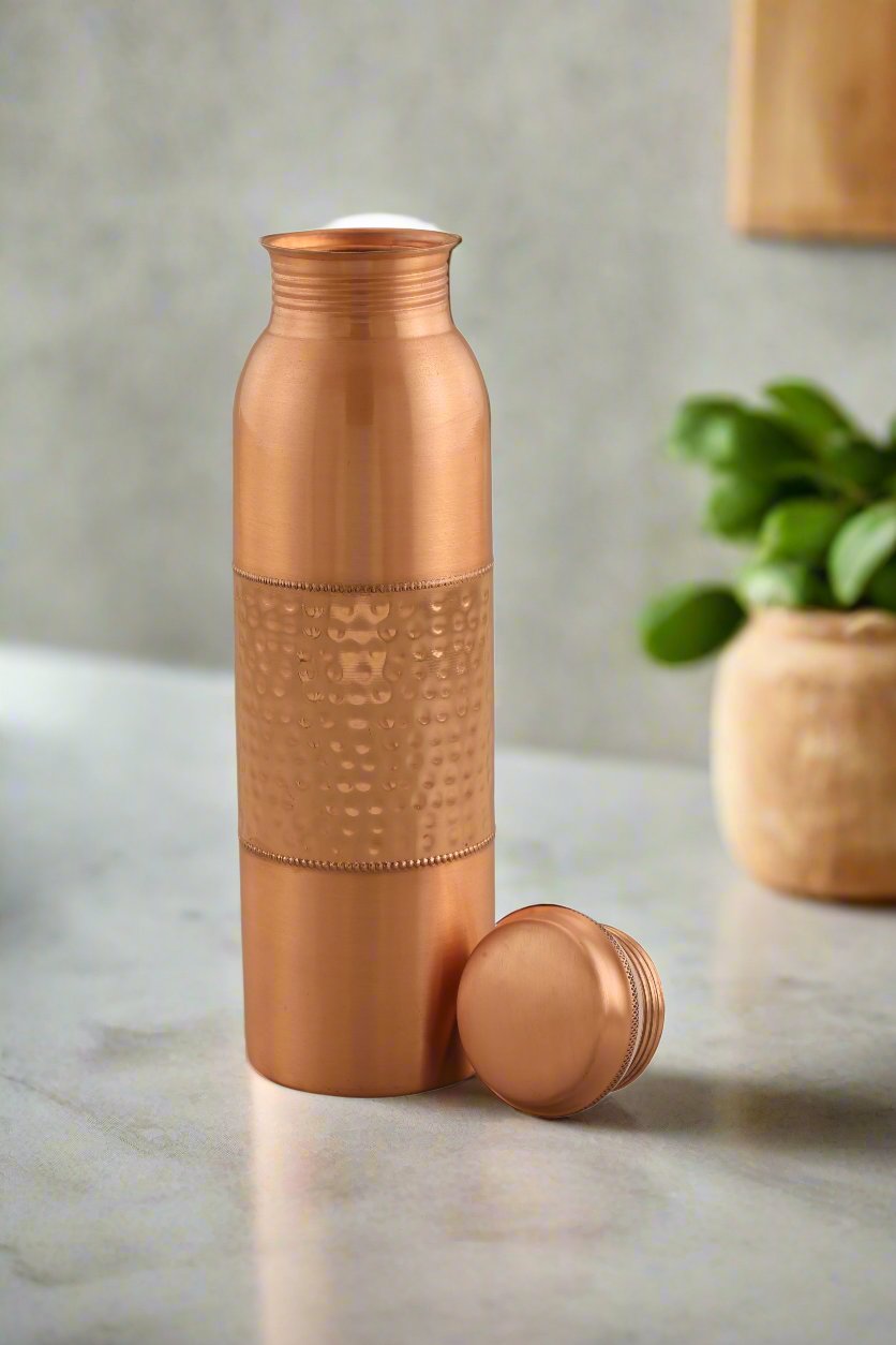 Aqua Hammered Copper Bottle