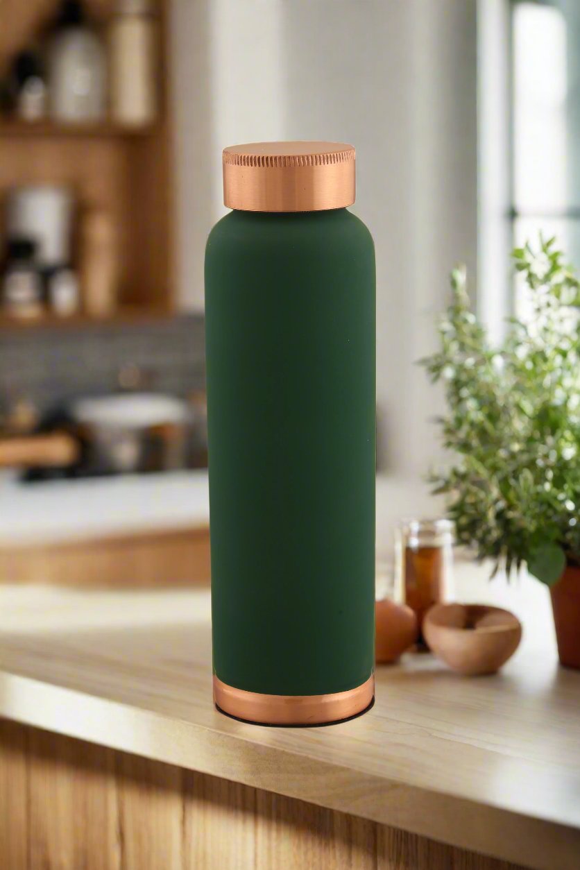 Vital Velvet Touch Finish Copper Bottle - Green