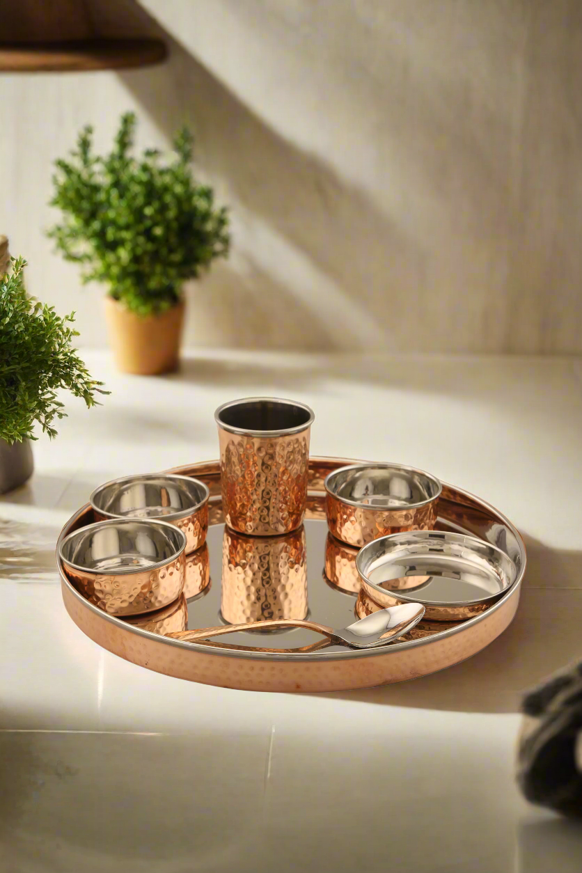 Hammered Thali Set (7 Pcs)